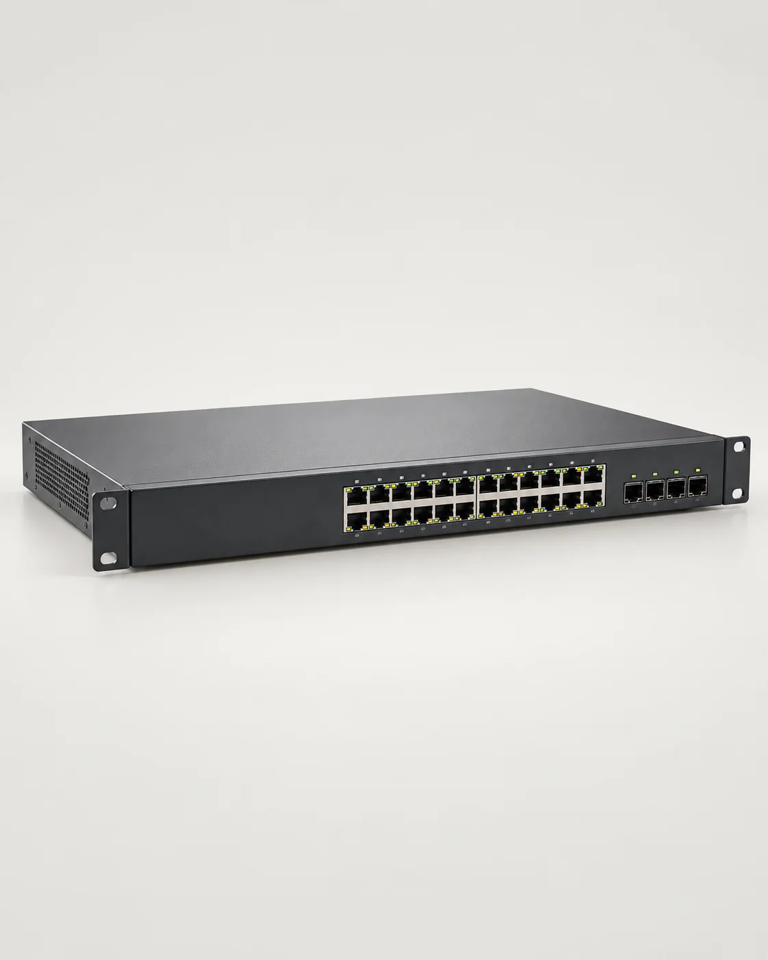 24-port Gigabit managed PoE+ switch with SFP uplink ports