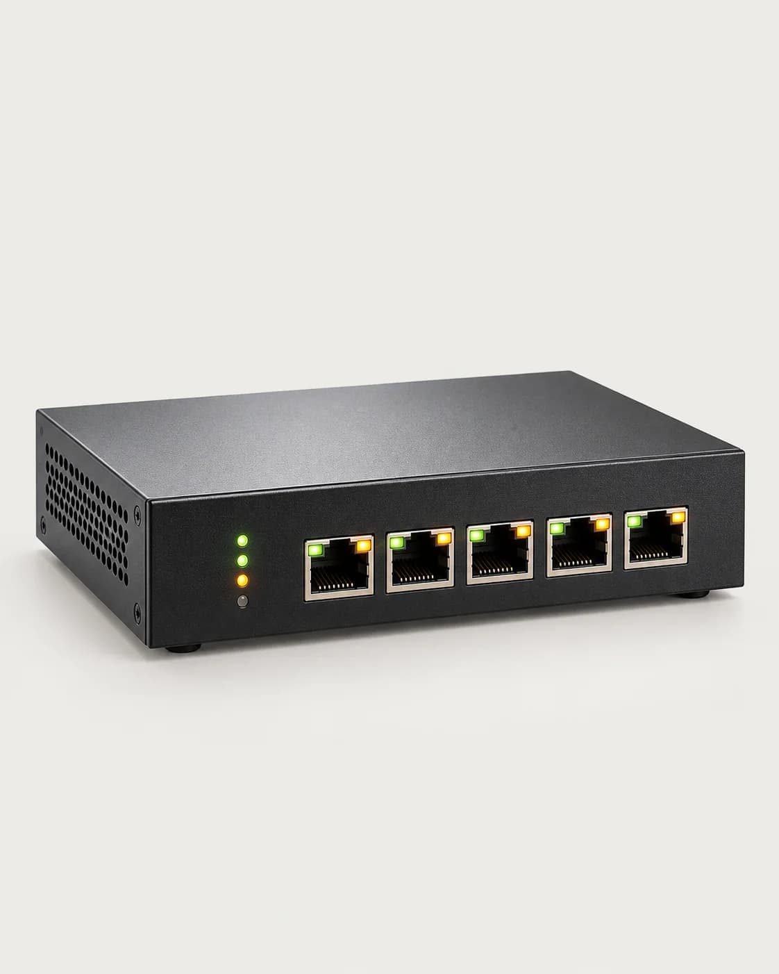 Dual-WAN Gigabit VPN router front panel with Ethernet ports