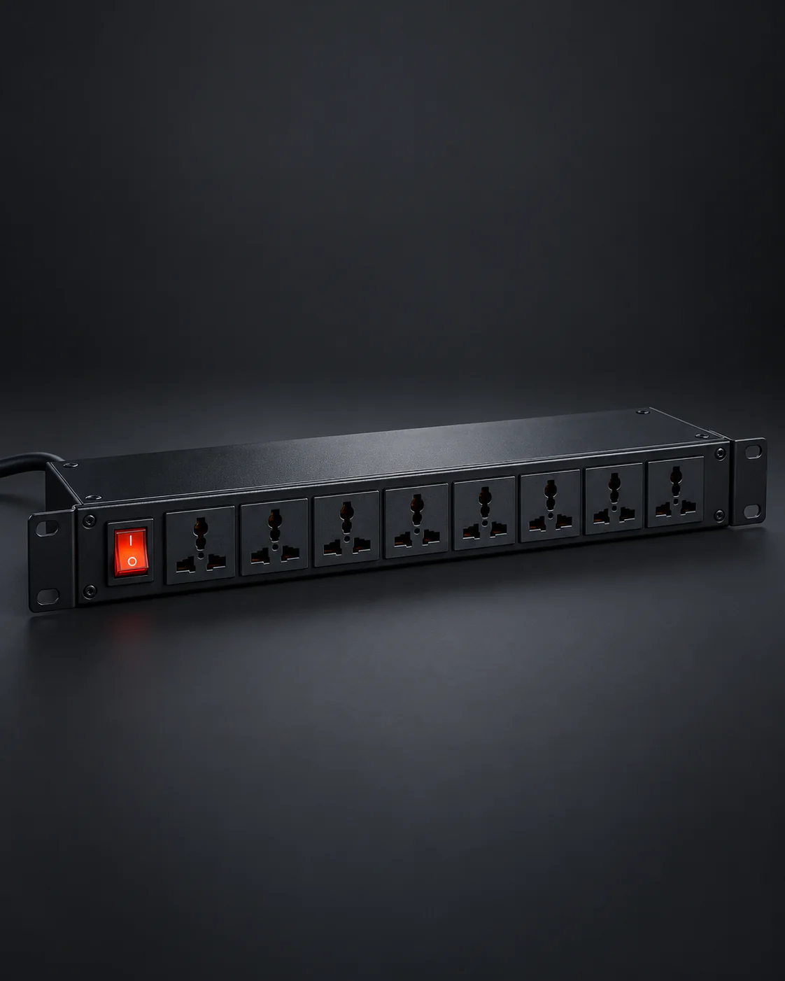 1U rack PDU with eight power outlets